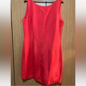 NWT Metropolitan NY. Sz 14 Linen Blend shift sleeveless coral dress